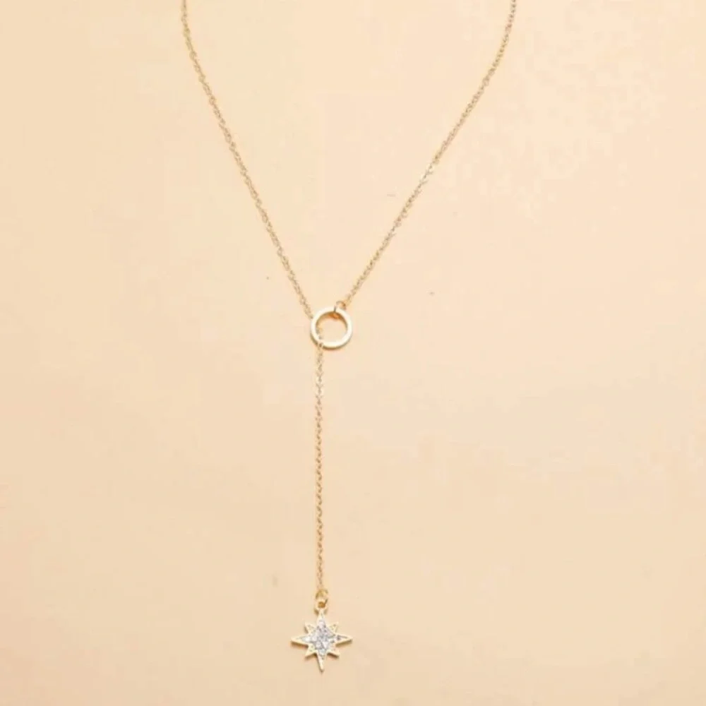 Five Star Rhinestone Necklace - Picture 6 of 7